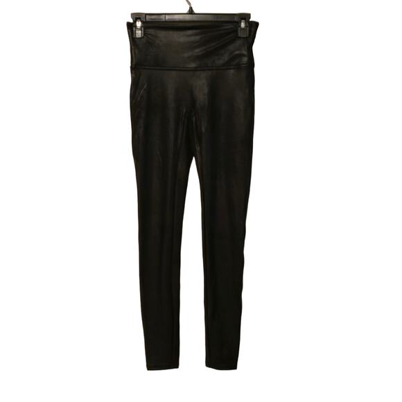 Spanx Rich Black Faux Leather Leggings. medium - Picture 1 of 4